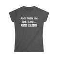 Korean Hangul Phrase Women's Tee — "And Then I'm Just Like... 재발 신경꺼" Graphic Shirt