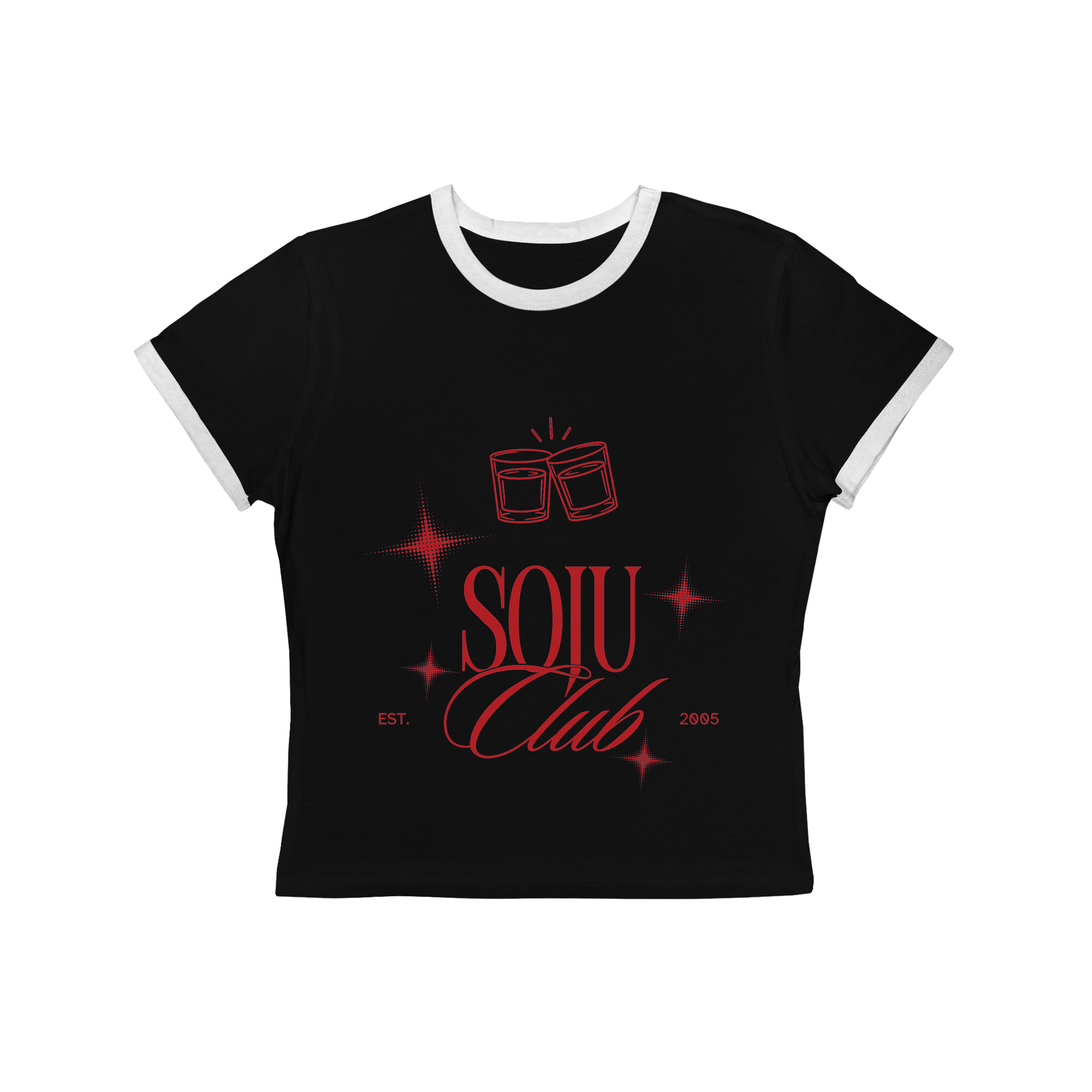 Soju Club Shirt - Korean Drinking Club Tee - Cute Crop Top - K-Style Streetwear Graphic Baby Tee for Girls