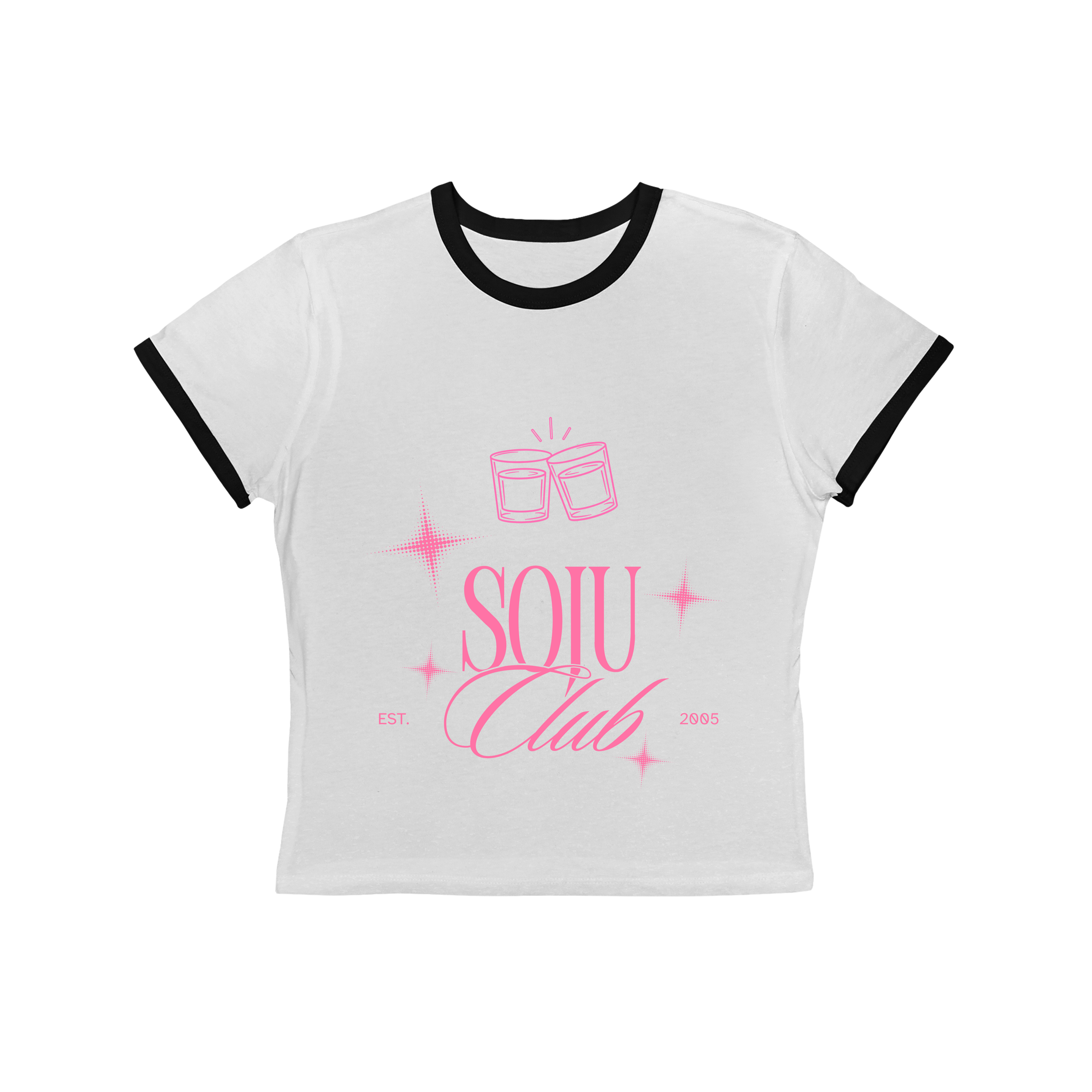 Soju Club Shirt - Korean Drinking Club Tee - Cute Crop Top - K-Style Streetwear Graphic Baby Tee for Girls