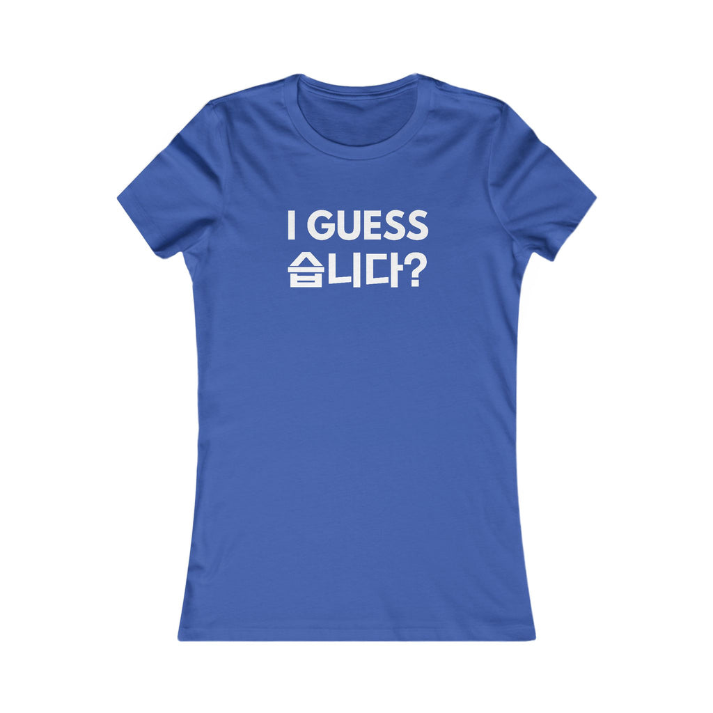I guess...습니다? Women's Ringer Tee – K‑Pop Cute Korean Meme Phrase Graphic