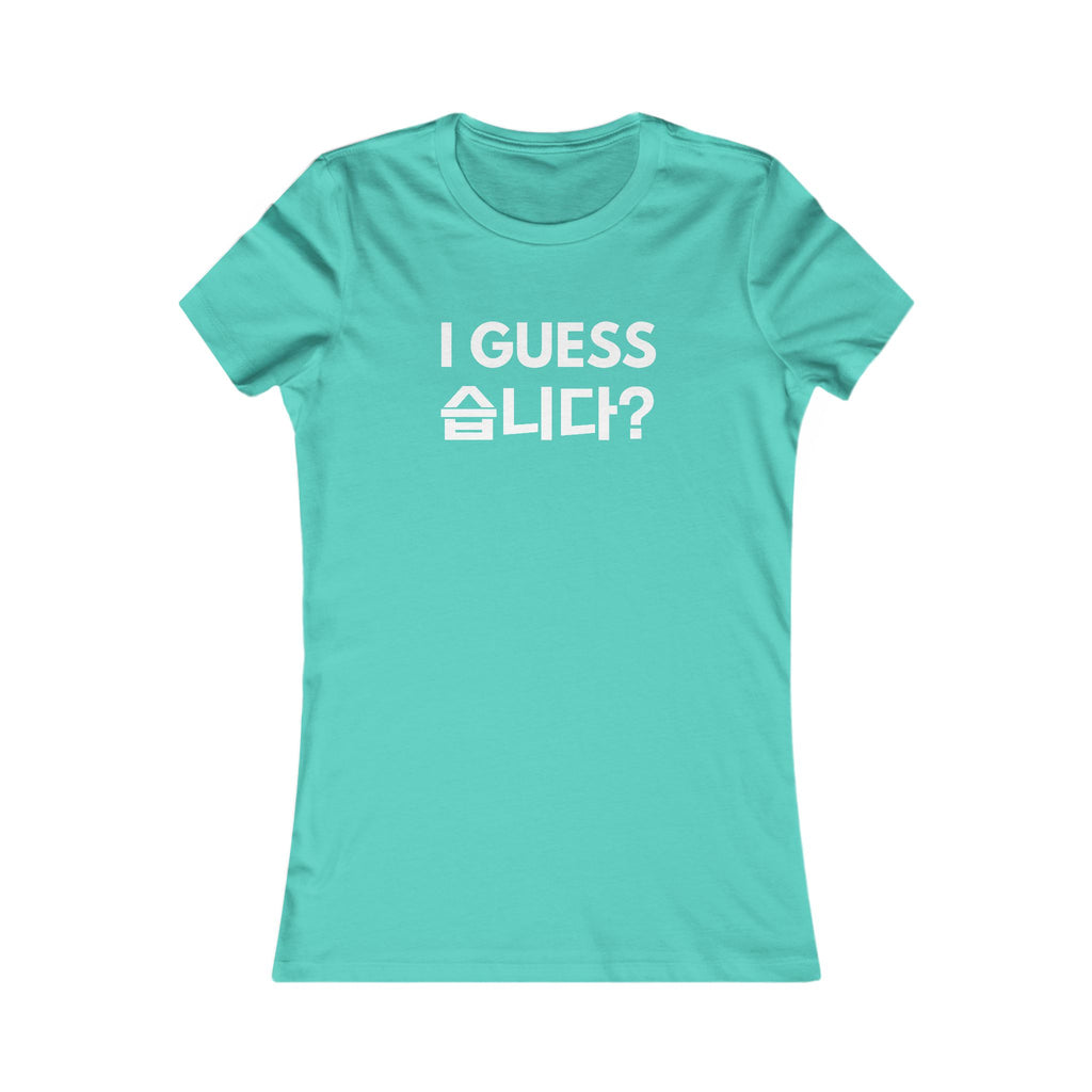 I guess...습니다? Women's Ringer Tee – K‑Pop Cute Korean Meme Phrase Graphic