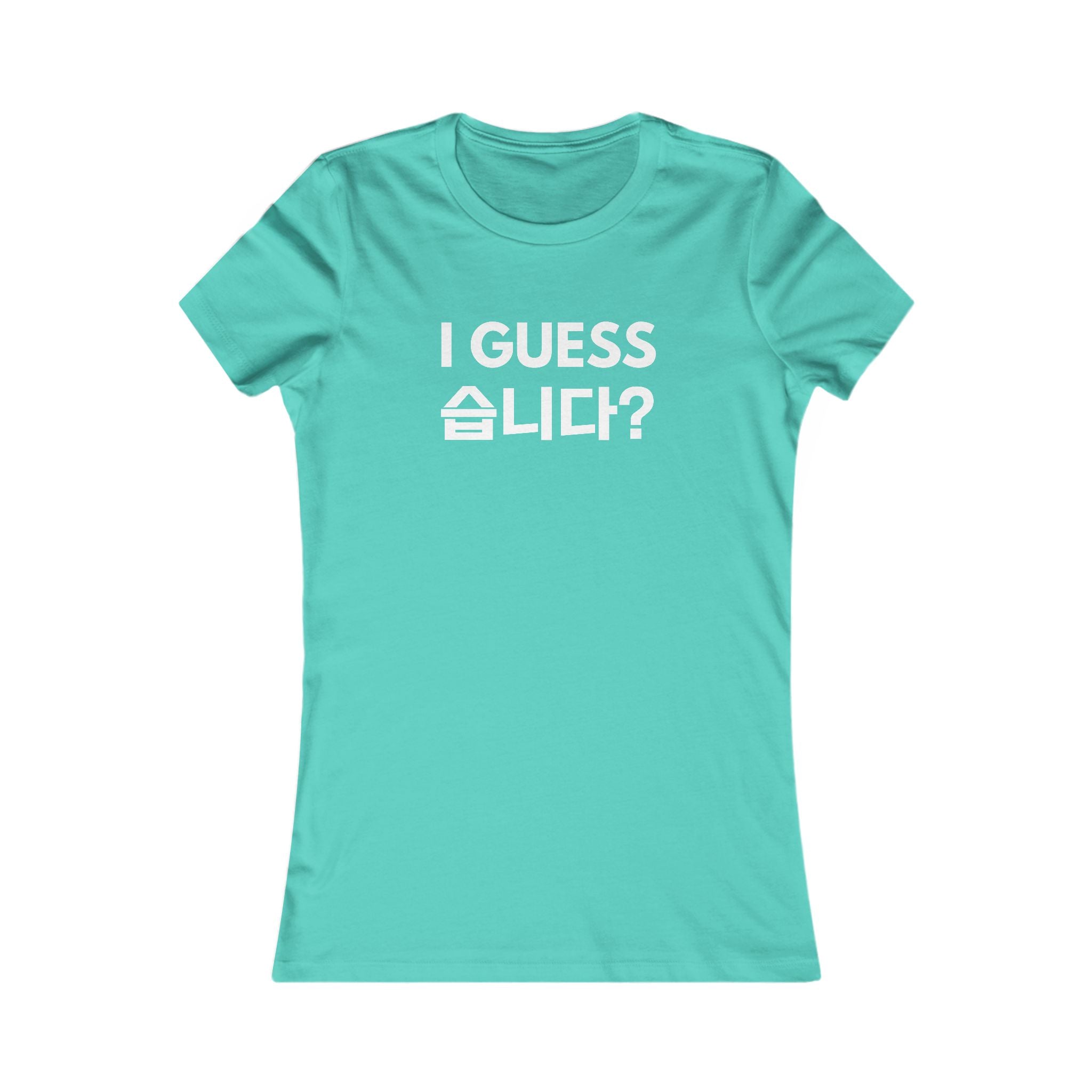 I guess...습니다? Women's Ringer Tee – K‑Pop Cute Korean Meme Phrase Graphic