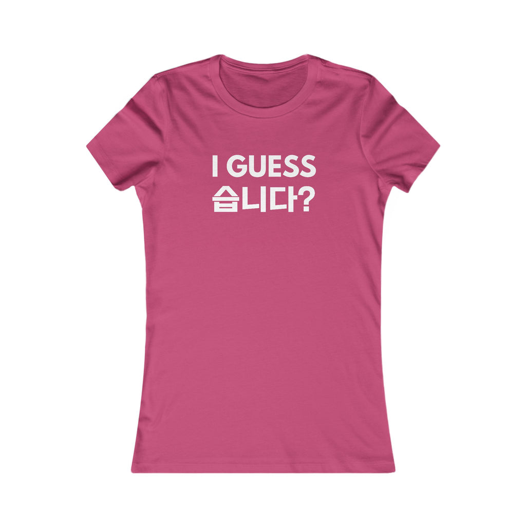 I guess...습니다? Women's Ringer Tee – K‑Pop Cute Korean Meme Phrase Graphic